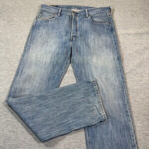 Levis 501 Jeans Mens 36x34 Blue Straight Button Fly Medium Wash Denim Y2K